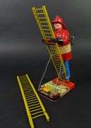Vintage Marx Climbing Fireman Wind Up Toy