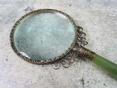 Beautiful Magnifying Glass with Jade Colored Handle