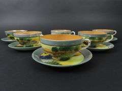 Lot of 6 Handpainted Japanese Cups & Saucers
