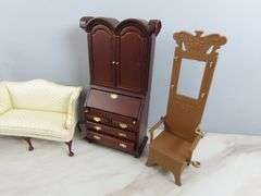 Big Lot of Doll House Furniture with Sofa & Secretary