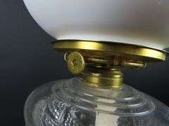 Antique Marble Base Oil Lamp with Beautiful Handpainted Shade