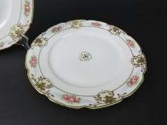 Lot of 2 Handpainted Nippon 10" Dinner Plates