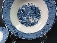Lot of 2 Currier & Ives "Early Winter" Bowls