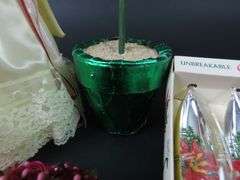 Grouping of Vintage Christmas Décor with Tree Topper & Ornaments