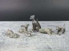 Lot of 6 Tiny Pewter Figures