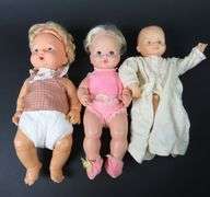 Lot of 3 Vintage Rubber Faced Dolls