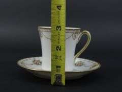 Lot of 6 Vintage Handpainted Nippon Chocolate Cups & Saucers - Made in Japan