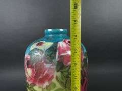 Antique Tall Handpainted Bristol Glass Vase