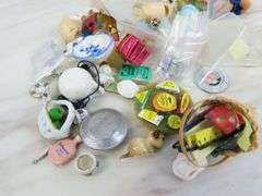 Big Lot of Doll House Miniatures with Lamp & Figures