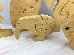 Lot of 5 Wooden Animal Puzzle Toys