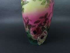 Antique Tall Handpainted Bristol Glass Vase