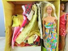 Barbie, Ken and Tons of Clothes in Vintage Fashion Doll Trunk