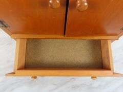 Large Vintage Matching Wooden Doll Wardrobe