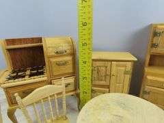 Lot of Beautiful Doll House Furniture with Stove & Table & Chairs