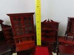 Lot of Beautiful Doll House Furniture with Corner Hutch & Bookcase
