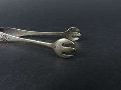Vintage Monogrammed Silver Plated Tongs