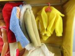 Barbie, Ken and Tons of Clothes in Vintage Fashion Doll Trunk