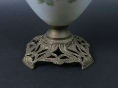 Tall Antique Oil Lamp with Globe & Chimney