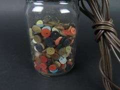 Handcrafted Jar of Buttons Lamp