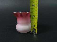 Ruffled Edge Satin Glass Toothpick Holder