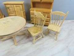 Lot of Beautiful Doll House Furniture with Stove & Table & Chairs
