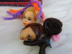 Box of Vintage Doll Toys with Heads