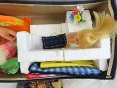 Box of Vintage Toys, Dolls & Accessories
