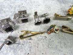 Big Lot of Men's Jewelry with Cufflinks, Pins and Tie Clips