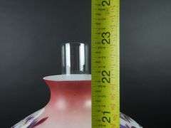 Beautiful Handpainted Antique Oil Lamp with Shade & Chimney