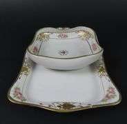 Handpainted Nippon Tray & Nut Bowl - Made in Japan