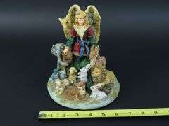 Vintage Angel with Animals Music Box Plays Hark the Harold Angels Sing