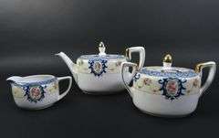 Noritake Tea Pot with Lidded Sugar & Creamer - Made in Japan