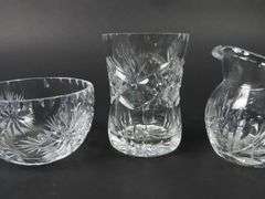 3 Pieces of Vintage Cut Crystal Serving Pieces