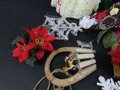Grouping of Vintage Christmas Décor with Tree Topper & Ornaments