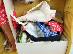 Barbie, Ken and Tons of Clothes in Vintage Fashion Doll Trunk