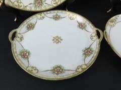 Lot of 4 Handpainted Nippon Double Handled Plates - Made in Japan