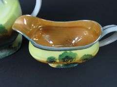 Handpainted Japanese Teapot with Creamer & Lidded Sugar Dish