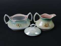 Antique Creamer & Lidded Sugar