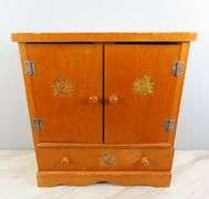 Large Vintage Matching Wooden Doll Wardrobe
