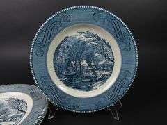Lot of 3 Currier & Ives "The Old Grist Mill" Dinner Plates - See Description