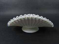 Vintage Fenton Silvercrest Ribbed Low Foot Banana Bowl