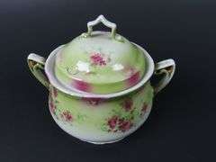 Victorian Handpainted Imperial Double Handled Covered Dish - Made in Germany