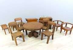 Lot of Doll House Furniture with Table & Chair Set