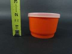 Lot of 7 Tupperware Lidded Ramekins with Egg Separator, Mini Strainer and 1/8 Teaspoon