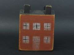 Vintage Primitive Wood House Napkin Holder