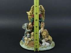 Vintage Angel with Animals Music Box Plays Hark the Harold Angels Sing