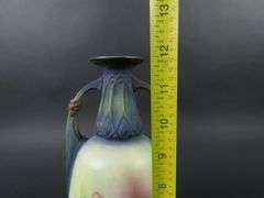 Antique Handpainted Double Handled Vase