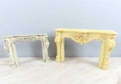 Lot of 2 Doll House Fireplace Mantles