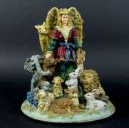 Vintage Angel with Animals Music Box Plays Hark the Harold Angels Sing
