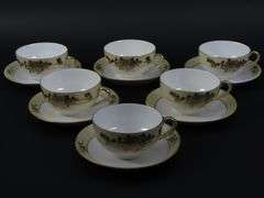 Lot of 6 Noritake Handpainted Teacups & Saucers - Made in Japan
